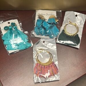 Bundle of Elegant Multicolor Tassel Earrings